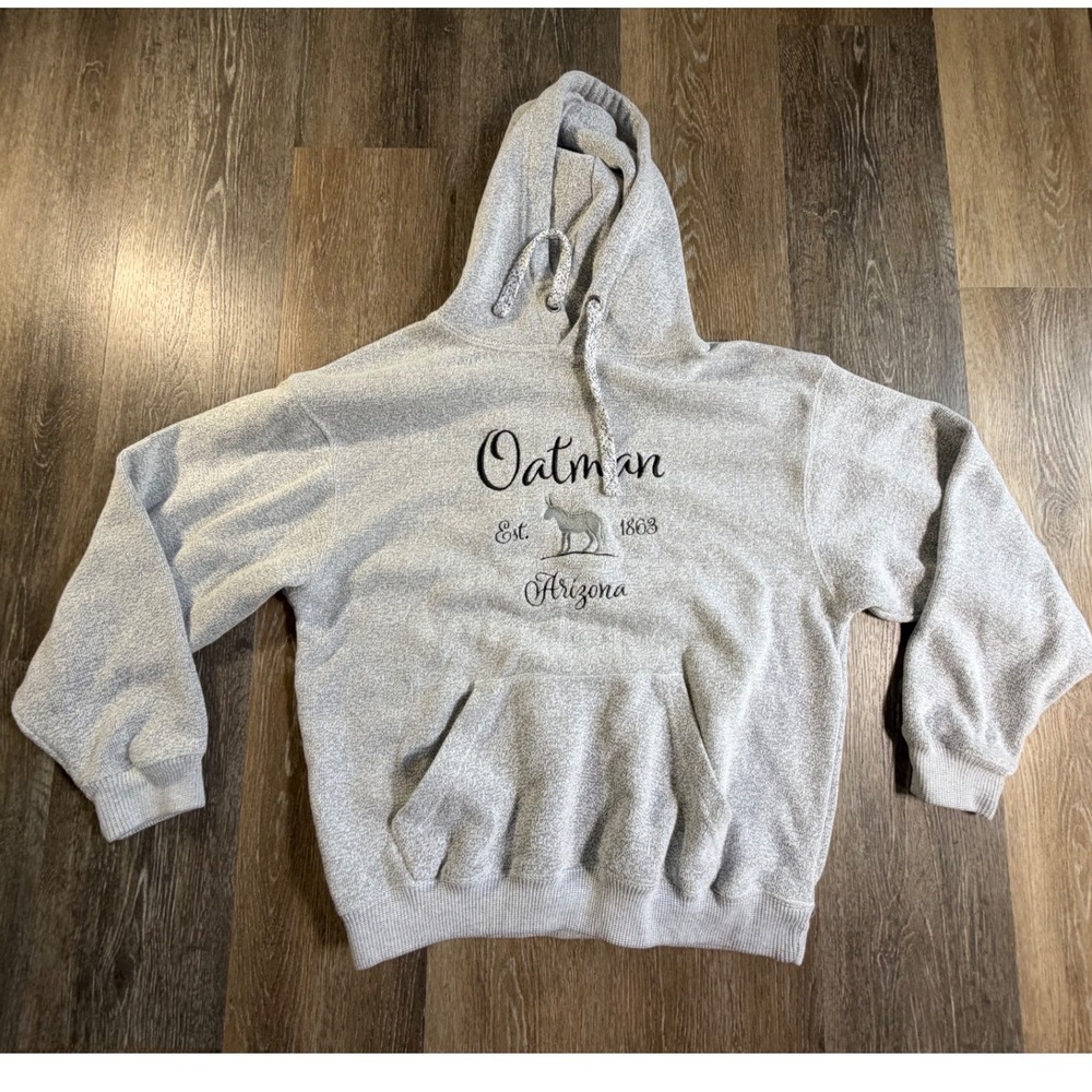 Vance Textiles Oatman Arizona Hoodie Mens Medium Grey Marled Graphic Sweatshirt